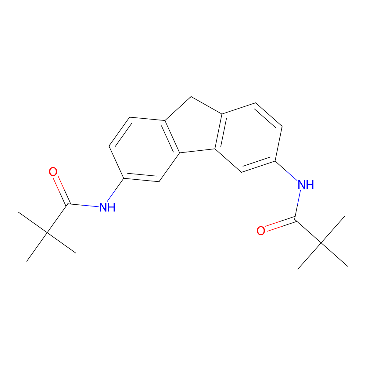 N-[6-(2,2-dimethylpropanoylamino)-9H-fluoren-3-yl]-2,2-dimethylpropanamide molecular structure, CAS 404862-21-1