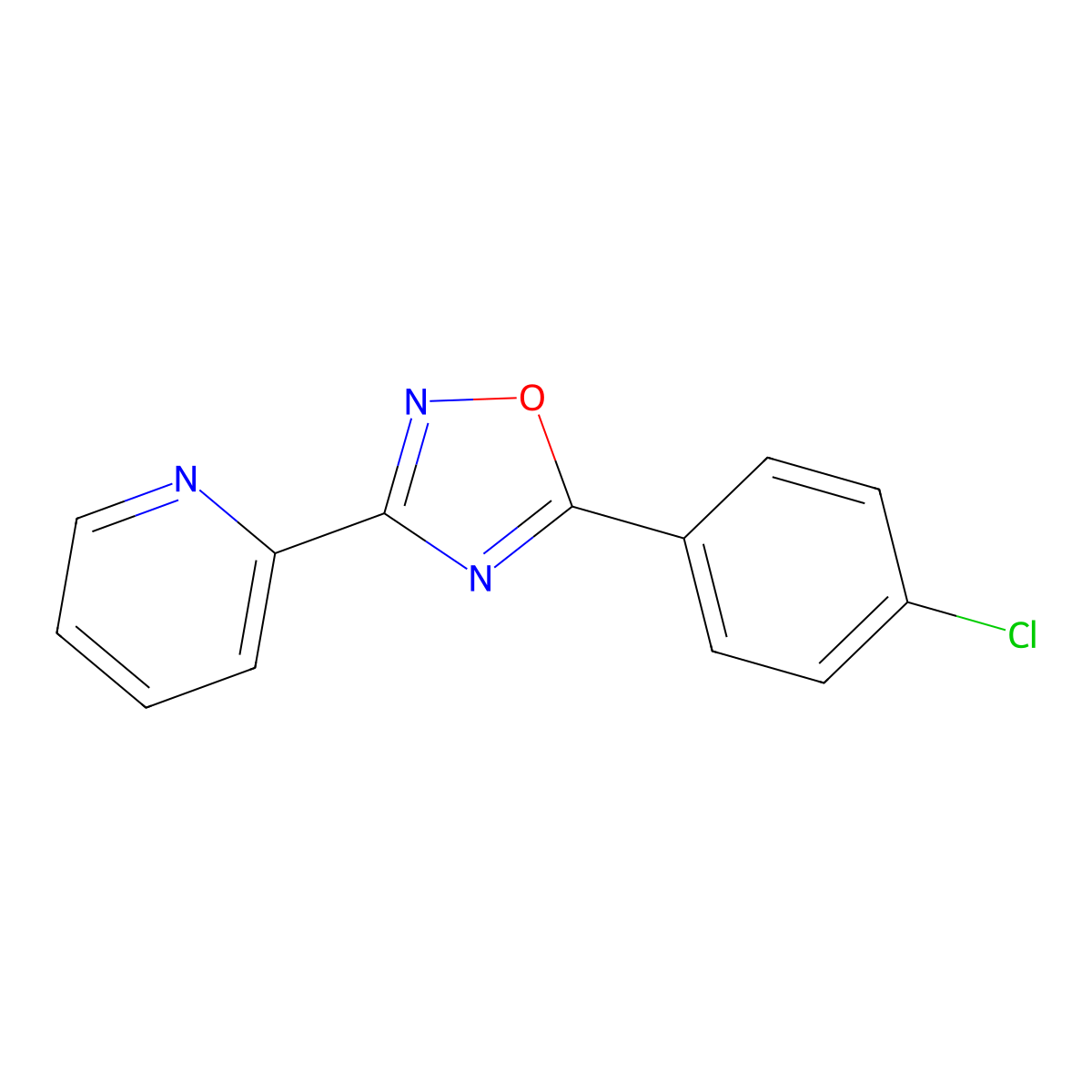 2-[5-(4-Chlorophenyl)-1,2,4-oxadiazol-3-yl]pyridine molecular structure, CAS 404863-43-0