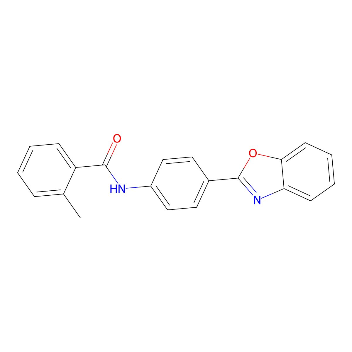 N-[4-(1,3-benzoxazol-2-yl)phenyl]-2-methylbenzamide molecular structure, CAS 404863-89-4