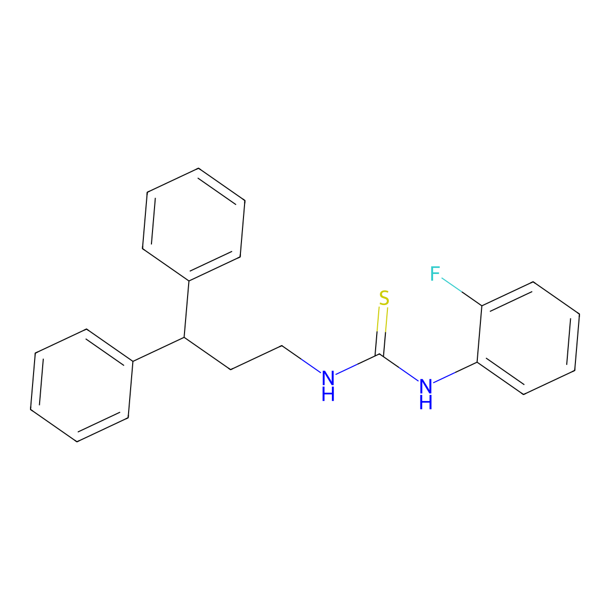1-(3,3-Diphenylpropyl)-3-(2-fluorophenyl)thiourea molecular structure, CAS 404865-07-2