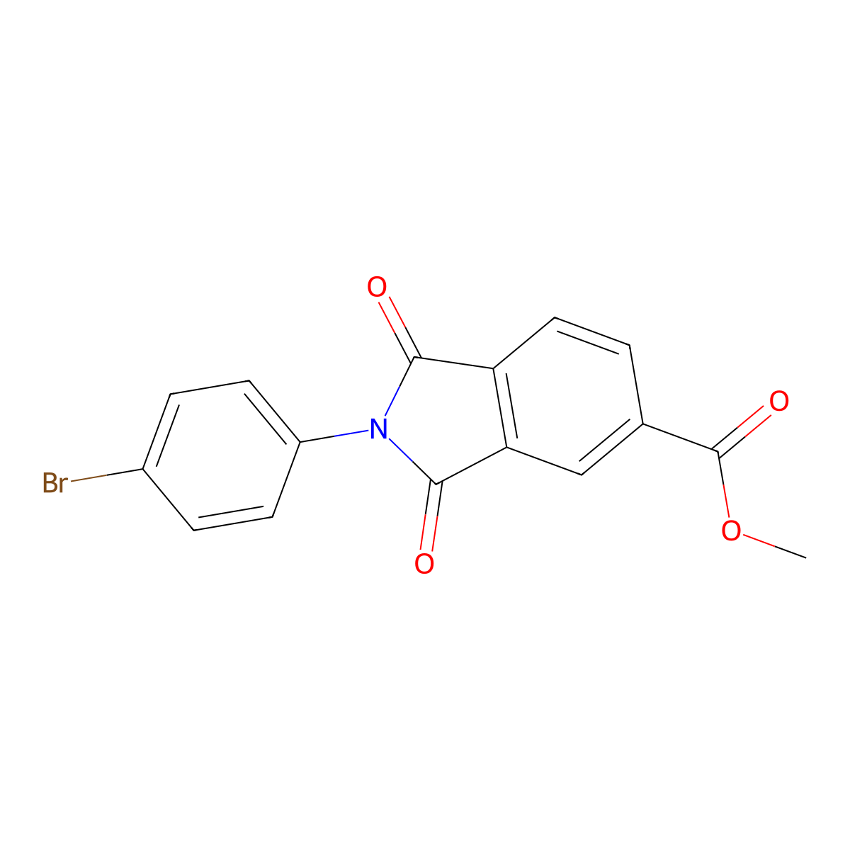 methyl 2-(4-bromophenyl)-1,3-dioxo-2,3-dihydro-1H-isoindole-5-carboxylate molecular structure, CAS 404865-16-3