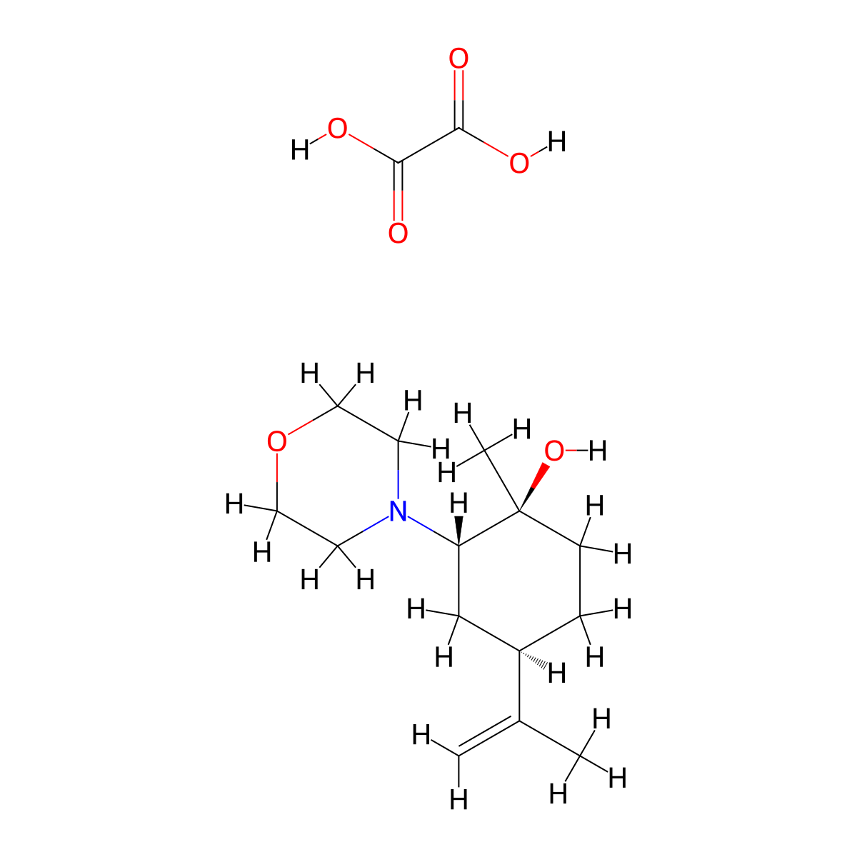 (1S,2S,4R)-1-methyl-2-morpholino-4-(prop-1-en-2-yl)cyclohexanol oxalate molecular structure, CAS 404866-38-2