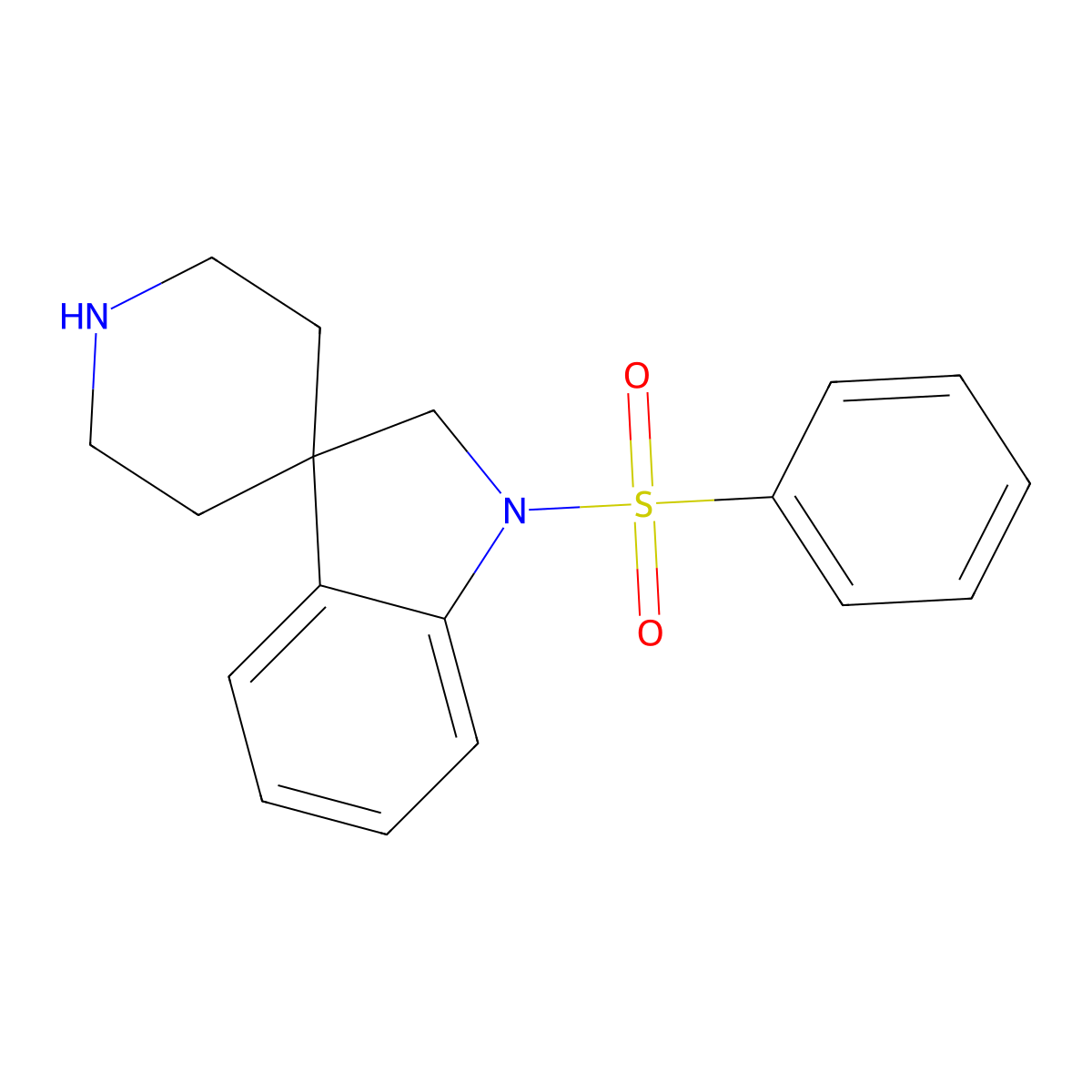 1-(Phenylsulfonyl)spiro[indoline-3,4'-piperidine] molecular structure, CAS 404869-33-6