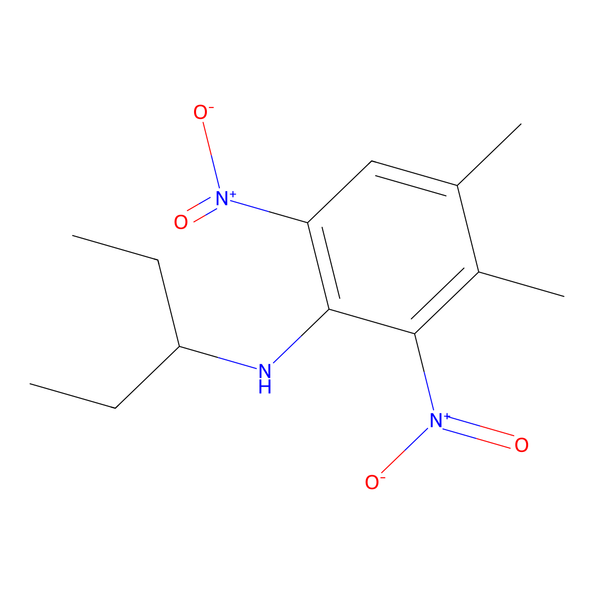 Pendimethalin molecular structure, CAS 40487-42-1
