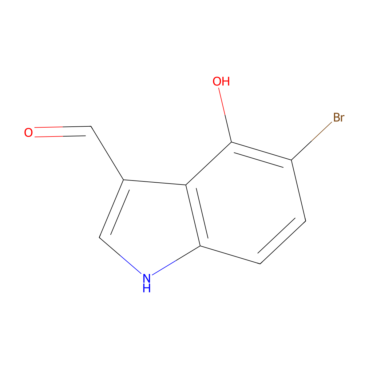 5-bromo-4-hydroxy-1H-indole-3-carbaldehyde molecular structure, CAS 404887-97-4
