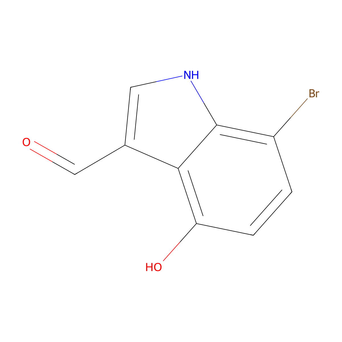 7-bromo-4-hydroxy-1H-indole-3-carbaldehyde molecular structure, CAS 404887-98-5