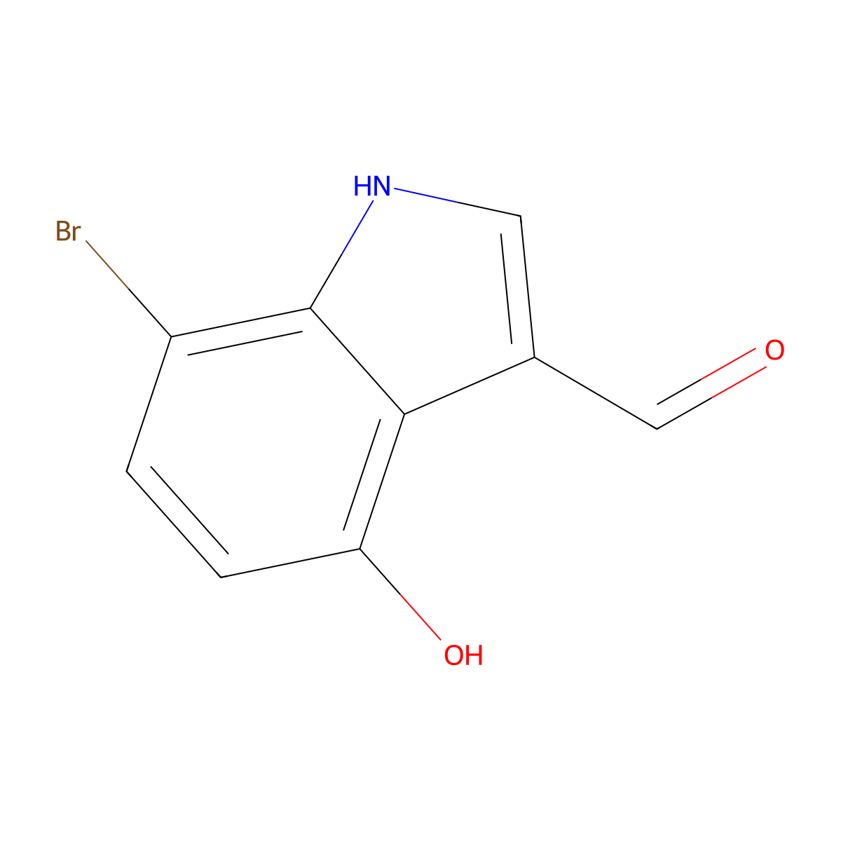 7-bromo-4-hydroxy-1H-indole-3-carbaldehyde molecular structure, CAS 404887-98-5