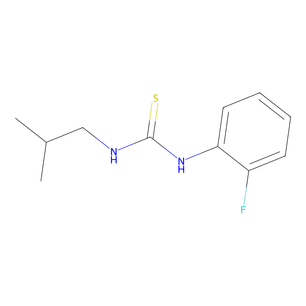 1-(2-Fluorophenyl)-3-(2-methylpropyl)thiourea molecular structure, CAS 404894-89-9