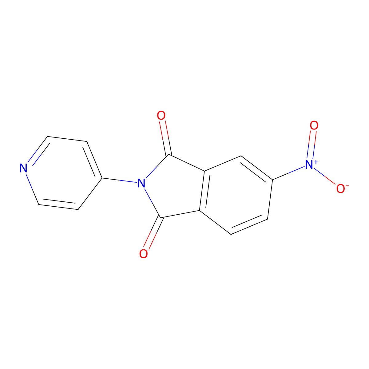 5-nitro-2-(pyridin-4-yl)-2,3-dihydro-1H-isoindole-1,3-dione molecular structure, CAS 404896-26-0