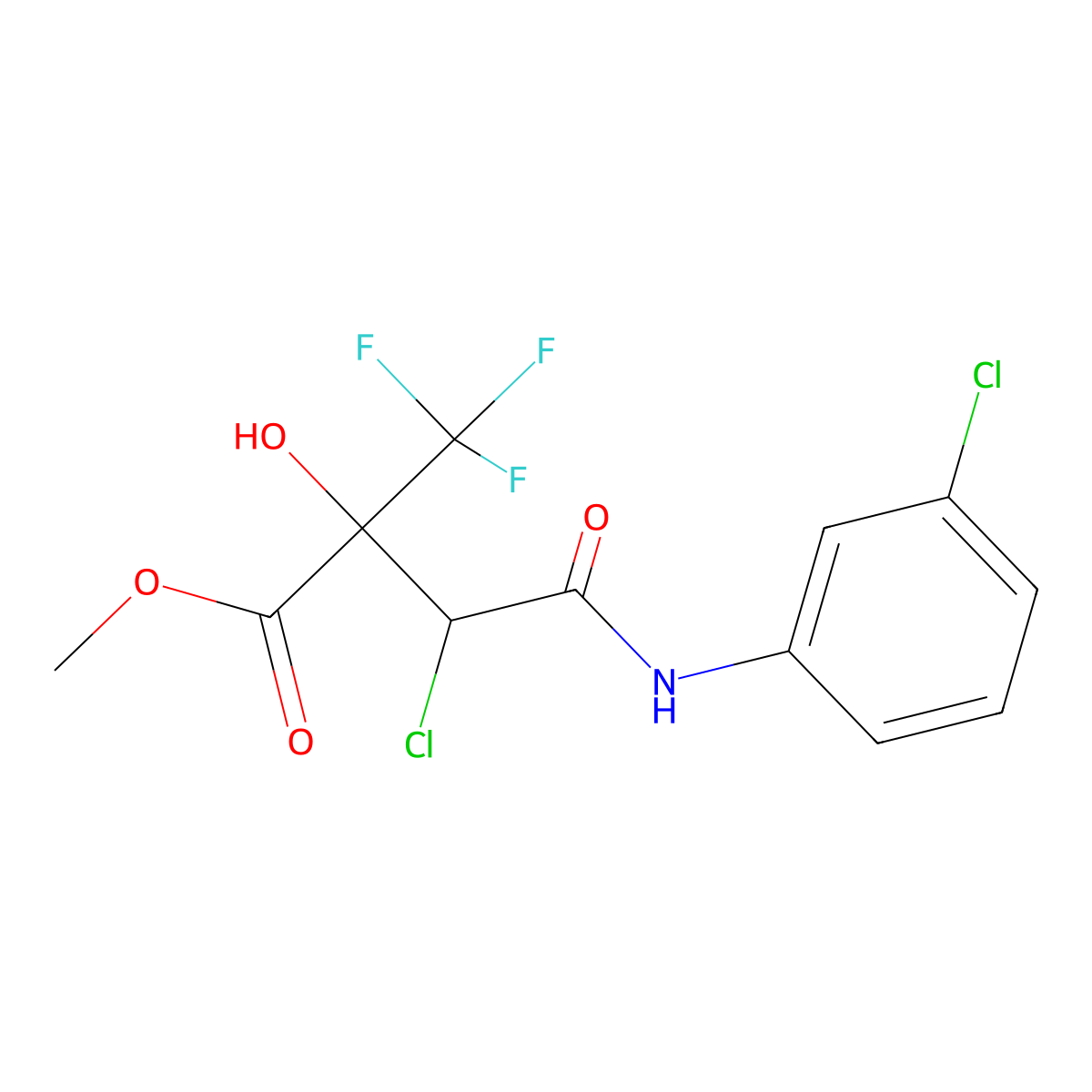 Methyl 3-chloro-4-(3-chloroanilino)-2-hydroxy-4-oxo-2-(trifluoromethyl)butanoate molecular structure, CAS 404896-28-2
