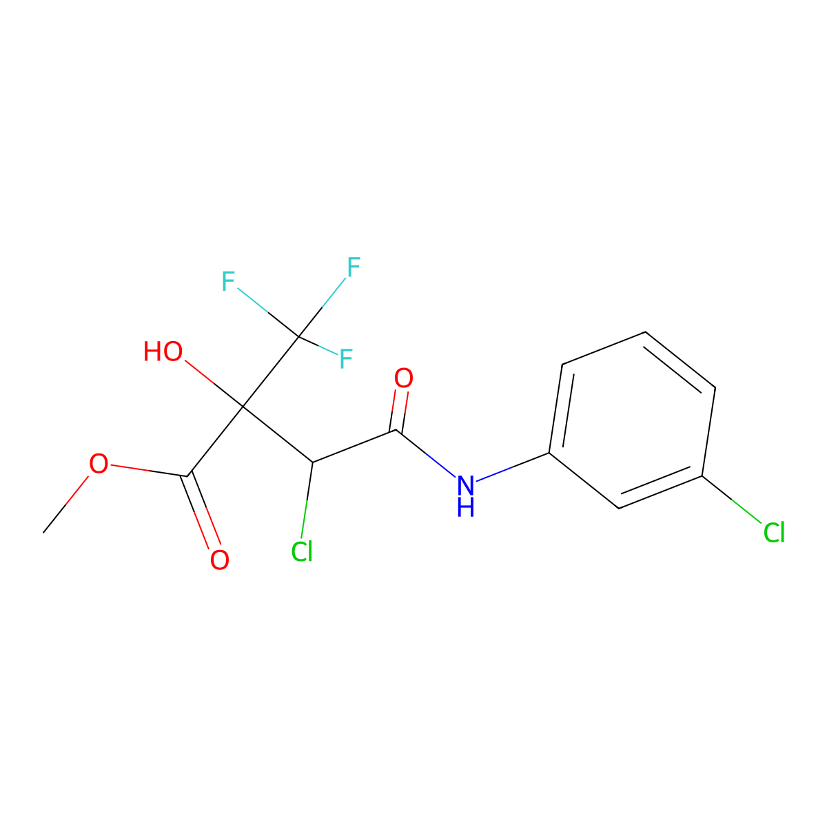 Methyl 3-chloro-4-(3-chloroanilino)-2-hydroxy-4-oxo-2-(trifluoromethyl)butanoate molecular structure, CAS 404896-28-2
