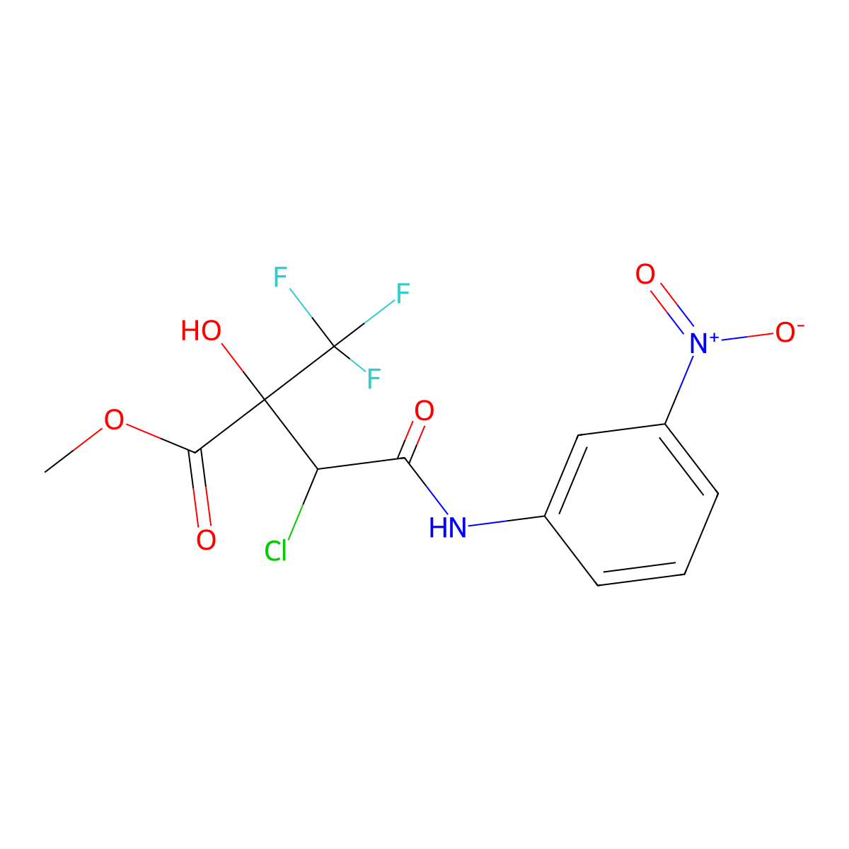 Methyl 3-chloro-2-hydroxy-4-(3-nitroanilino)-4-oxo-2-(trifluoromethyl)butanoate molecular structure, CAS 404897-21-8