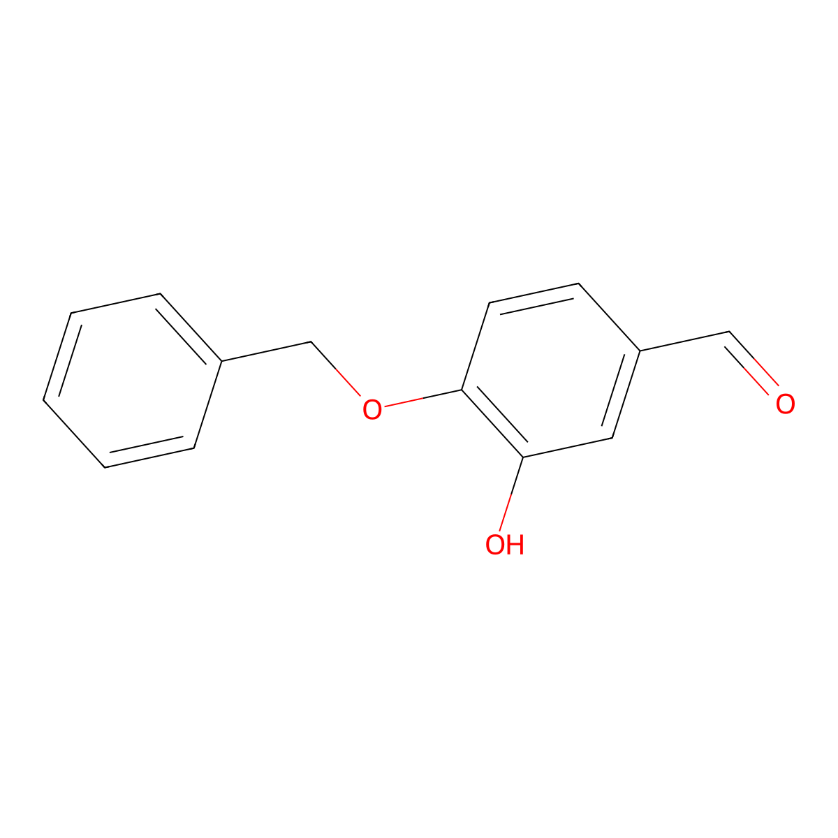 4-Benzyloxy-3-hydroxybenzaldehyde molecular structure, CAS 4049-39-2
