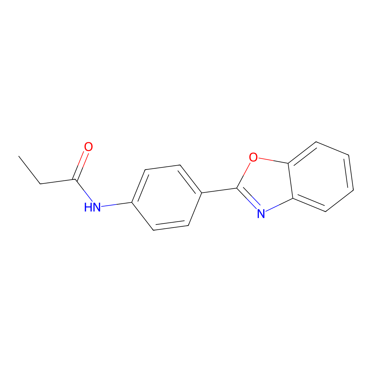 N-[4-(1,3-benzoxazol-2-yl)phenyl]propanamide molecular structure, CAS 404900-23-8