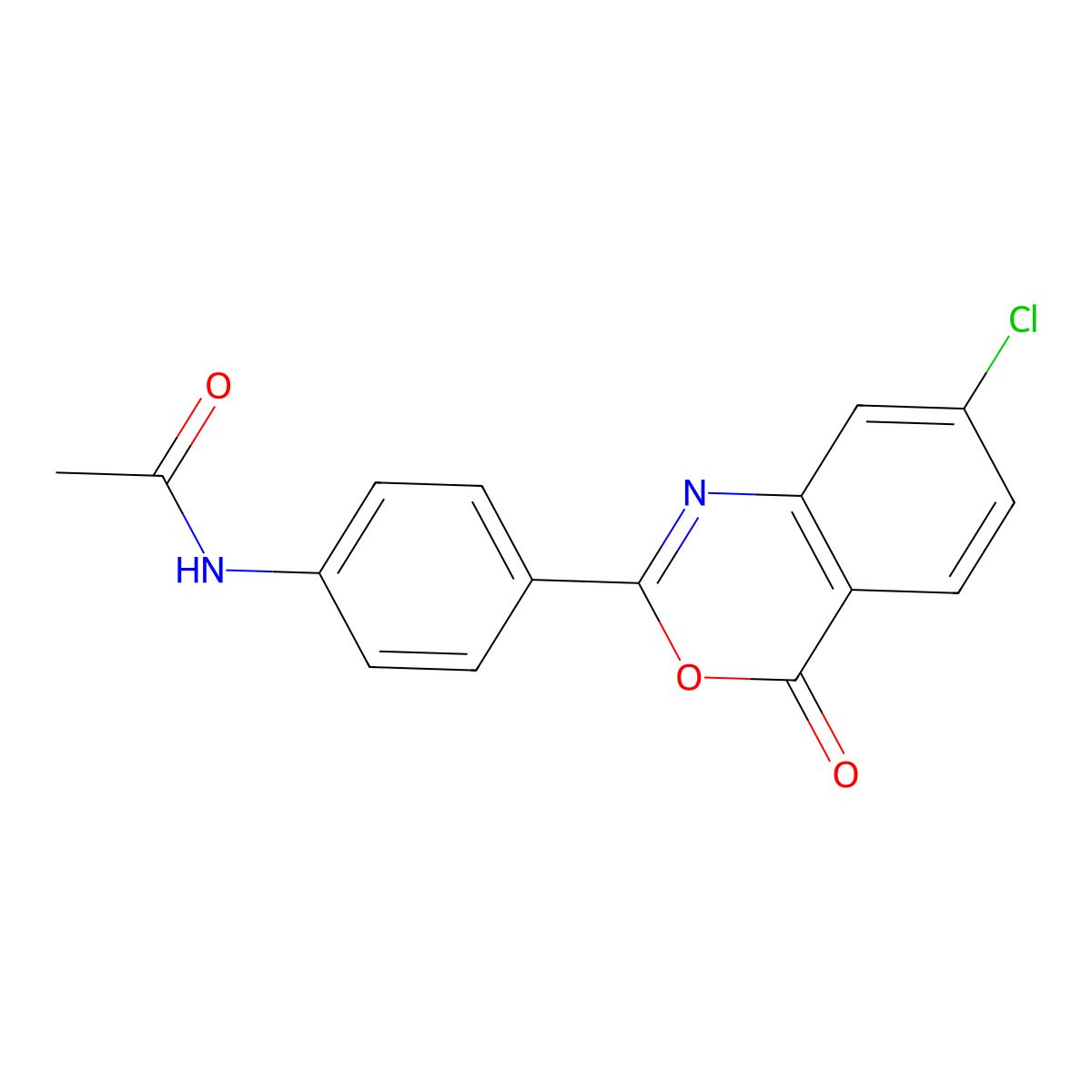 N-[4-(7-chloro-4-oxo-4H-3,1-benzoxazin-2-yl)phenyl]acetamide molecular structure, CAS 404902-27-8
