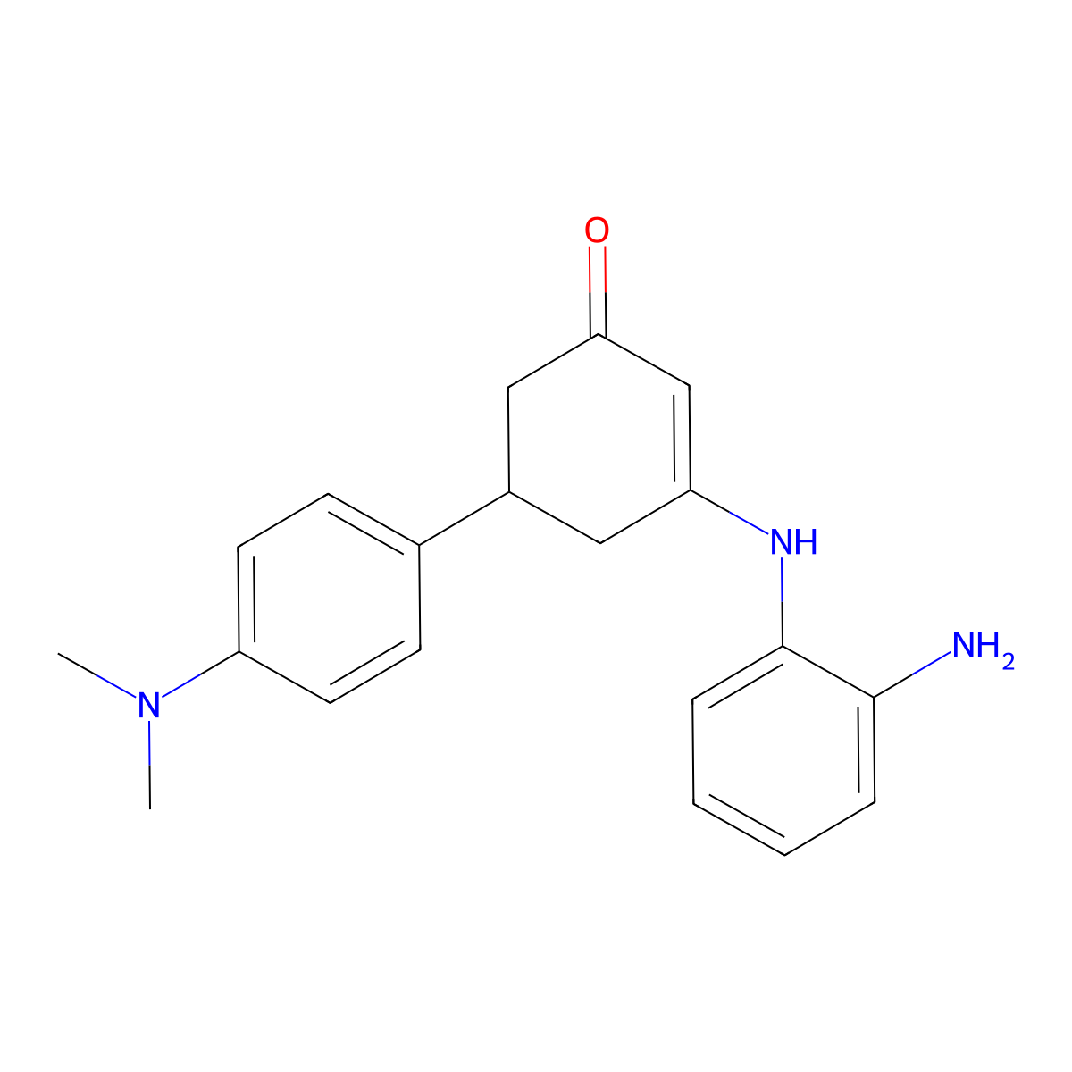 3-[(2-Aminophenyl)amino]-5-[4-(dimethylamino)phenyl]cyclohex-2-en-1-one molecular structure, CAS 404902-36-9