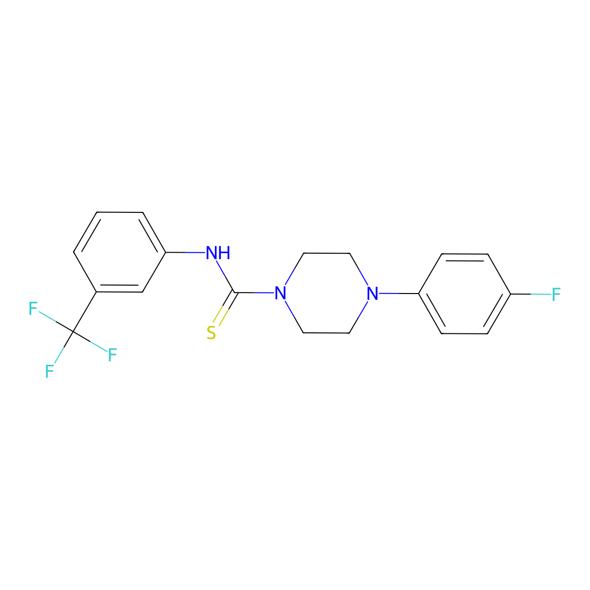 4-(4-fluorophenyl)-N-[3-(trifluoromethyl)phenyl]piperazine-1-carbothioamide molecular structure, CAS 404903-18-0