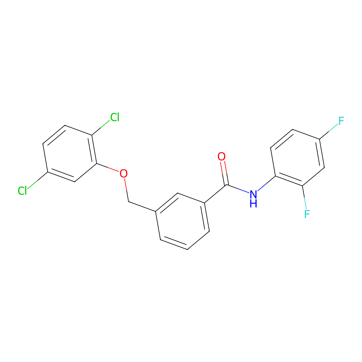 3-[(2,5-dichlorophenoxy)methyl]-N-(2,4-difluorophenyl)benzamide molecular structure, CAS 404904-19-4