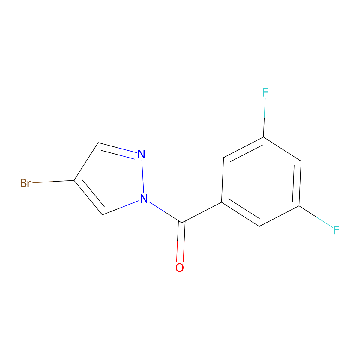 (4-Bromopyrazol-1-yl)-(3,5-difluorophenyl)methanone molecular structure, CAS 404904-23-0