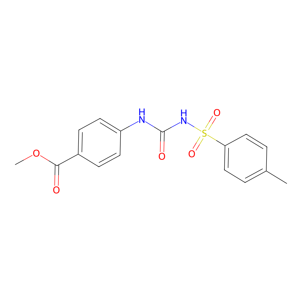 Methyl 4-({[(4-methylphenyl)sulfonyl]carbamoyl}amino)benzoate molecular structure, CAS 404905-23-3