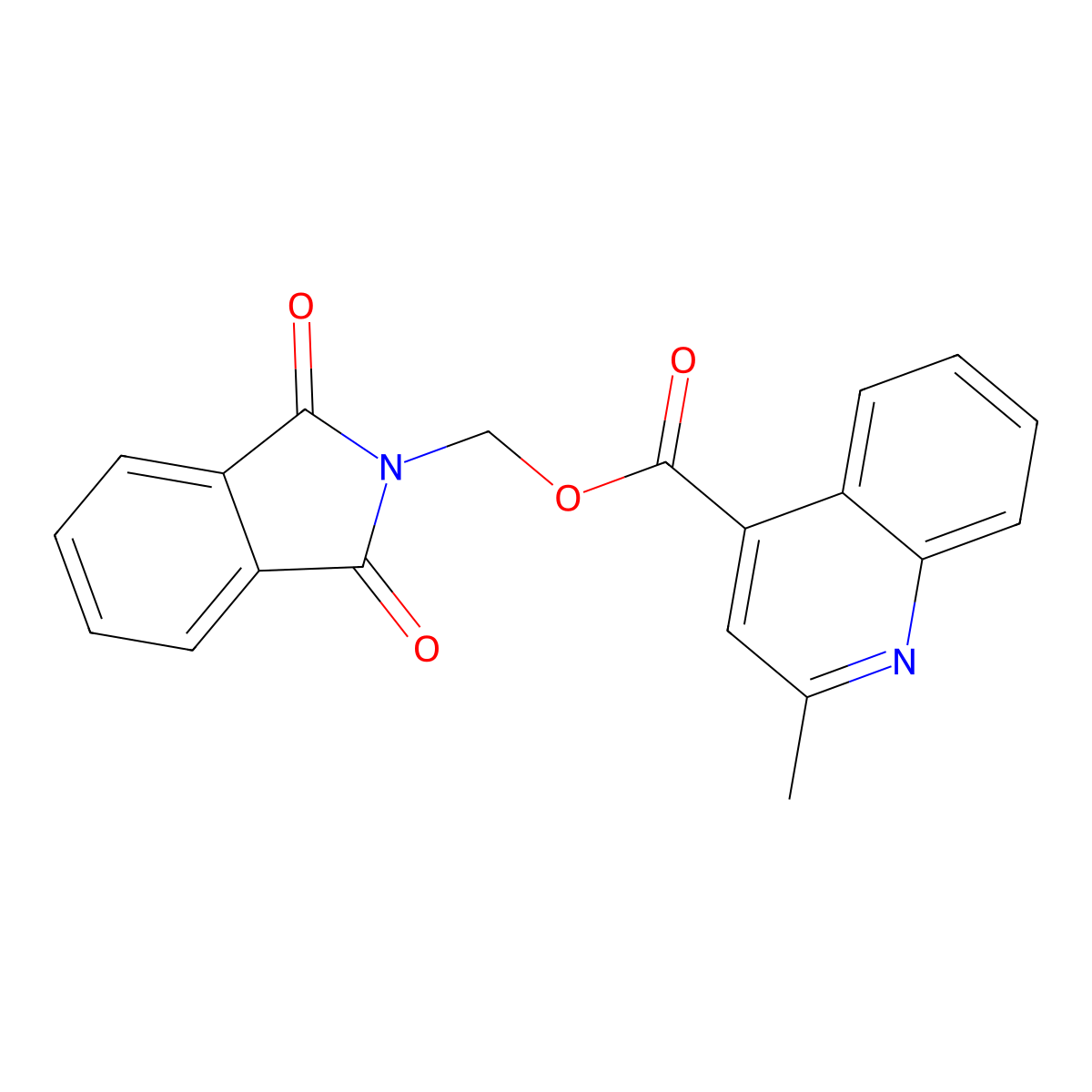 (1,3-dioxo-1,3-dihydro-2H-isoindol-2-yl)methyl 2-methylquinoline-4-carboxylate molecular structure, CAS 404910-76-5