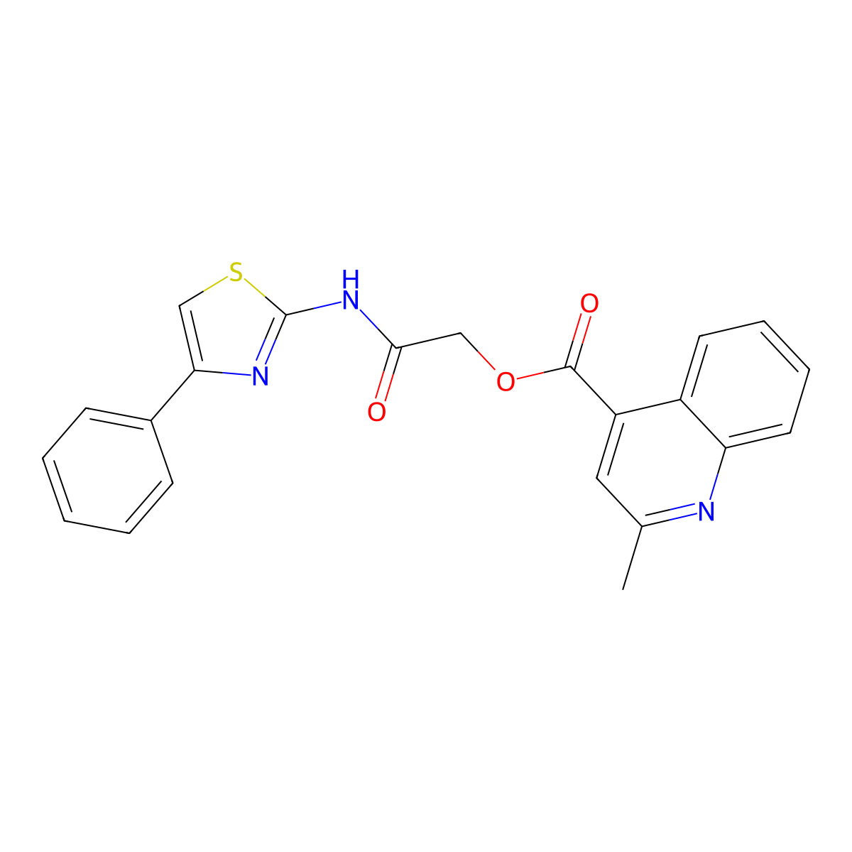 2-Oxo-2-[(4-phenyl-1,3-thiazol-2-yl)amino]ethyl 2-methylquinoline-4-carboxylate molecular structure, CAS 404910-92-5