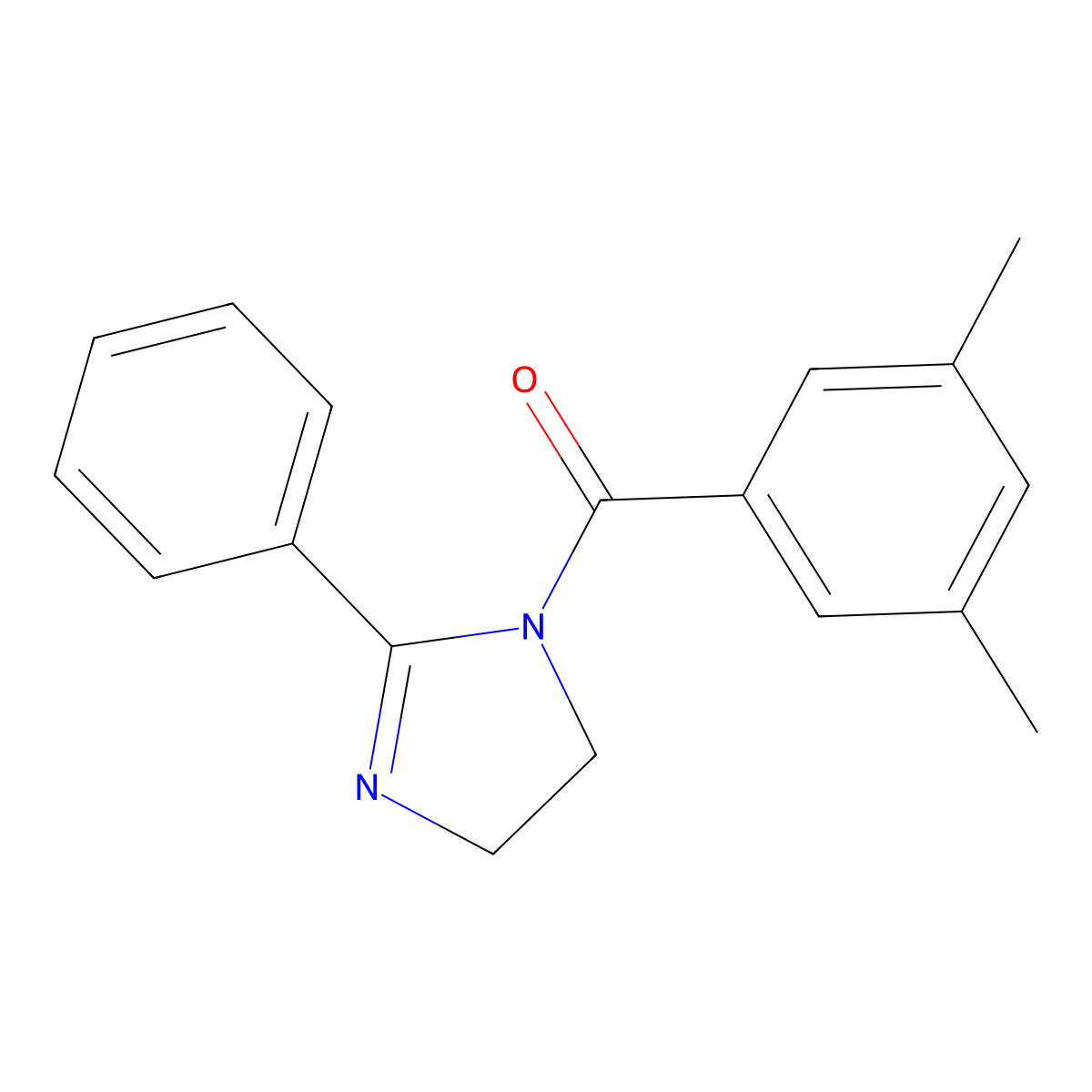 1-(3,5-dimethylbenzoyl)-2-phenyl-4,5-dihydro-1H-imidazole molecular structure, CAS 404912-27-2