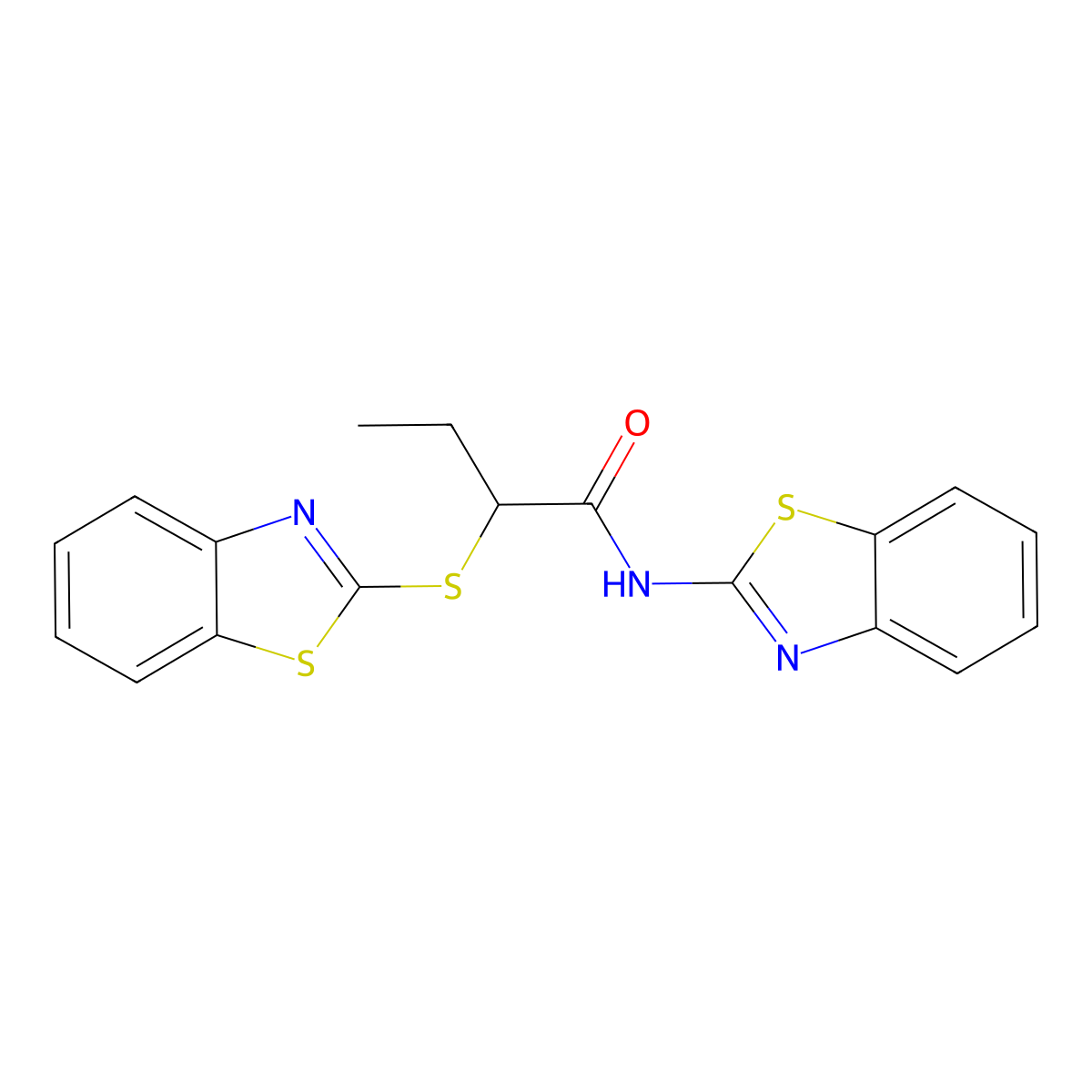 N-(1,3-benzothiazol-2-yl)-2-(1,3-benzothiazol-2-ylsulfanyl)butanamide molecular structure, CAS 404915-04-4