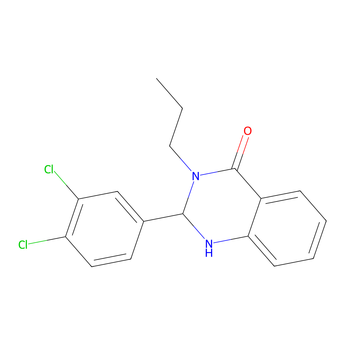 2-(3,4-Dichlorophenyl)-3-propyl-1,2-dihydroquinazolin-4-one molecular structure, CAS 404915-46-4