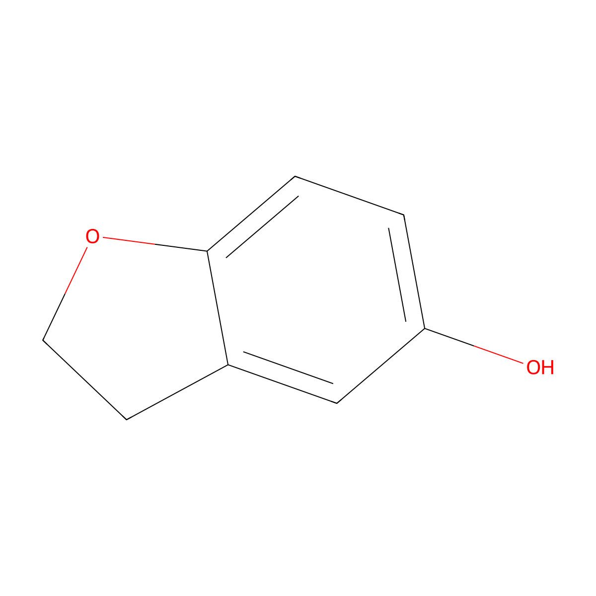 2,3-Dihydro-5-hydroxybenzo(b)furan molecular structure, CAS 40492-52-2
