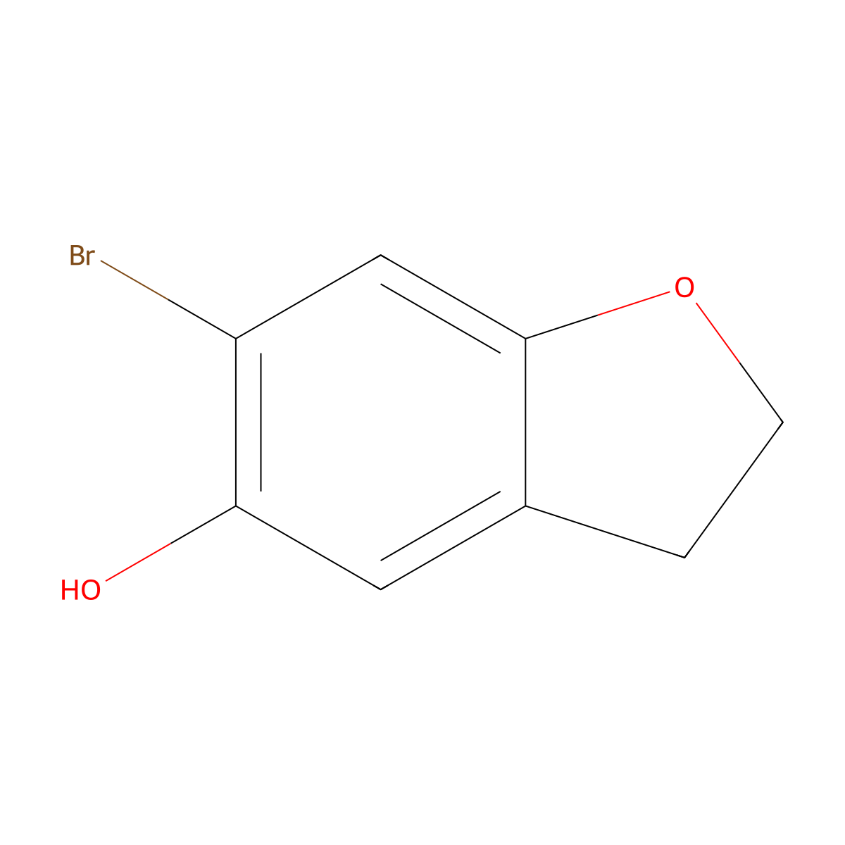 6-Bromo-2,3-dihydrobenzofuran-5-ol molecular structure, CAS 40492-53-3