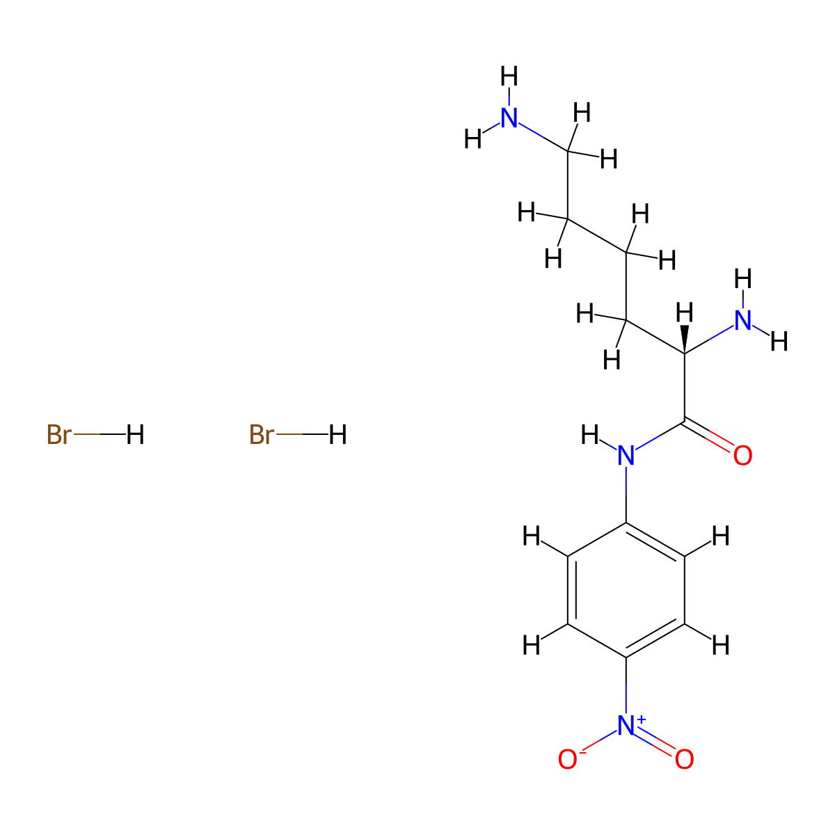 (S)-2,6-Diamino-N-(4-nitrophenyl)hexanamide dihydrobromide molecular structure, CAS 40492-96-4