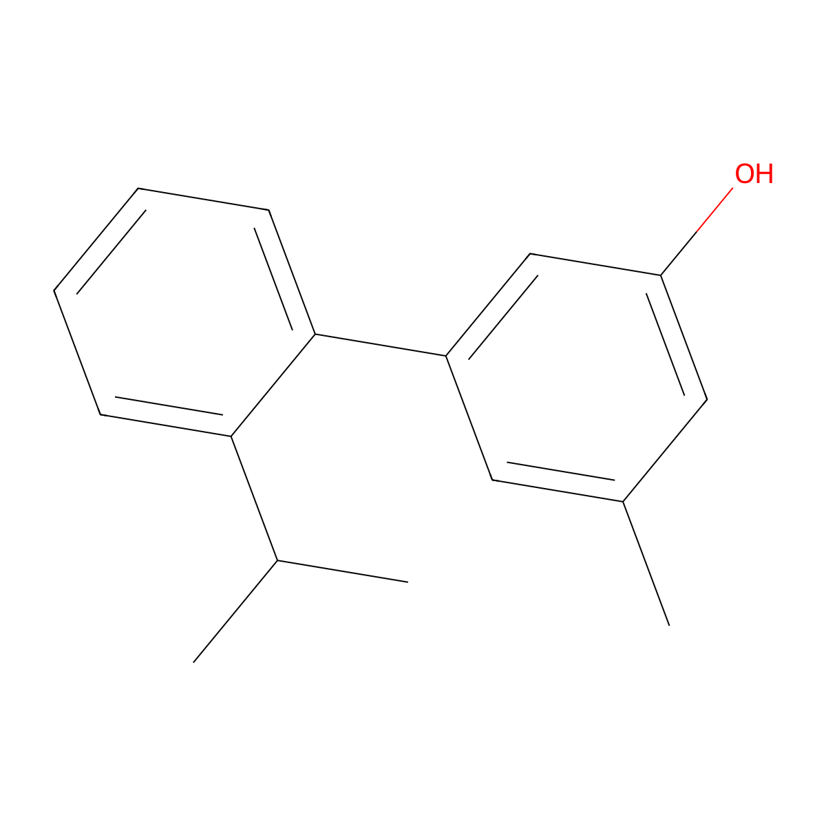 2'-Isopropyl-5-methyl-[1,1'-biphenyl]-3-ol molecular structure, CAS 404922-96-9