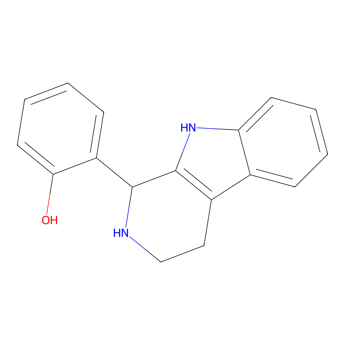 2-(2,3,4,9-tetrahydro-1H-pyrido[3,4-b]indol-1-yl)phenol molecular structure, CAS 404925-69-5