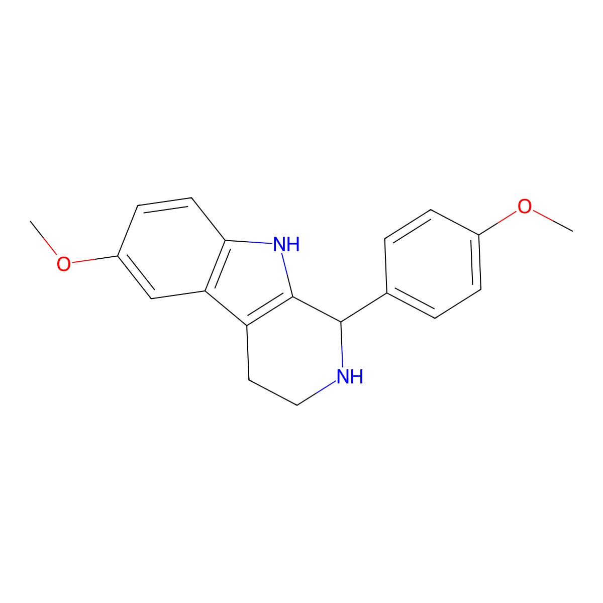 6-methoxy-1-(4-methoxyphenyl)-2,3,4,9-tetrahydro-1H-beta-carboline molecular structure, CAS 404929-67-5