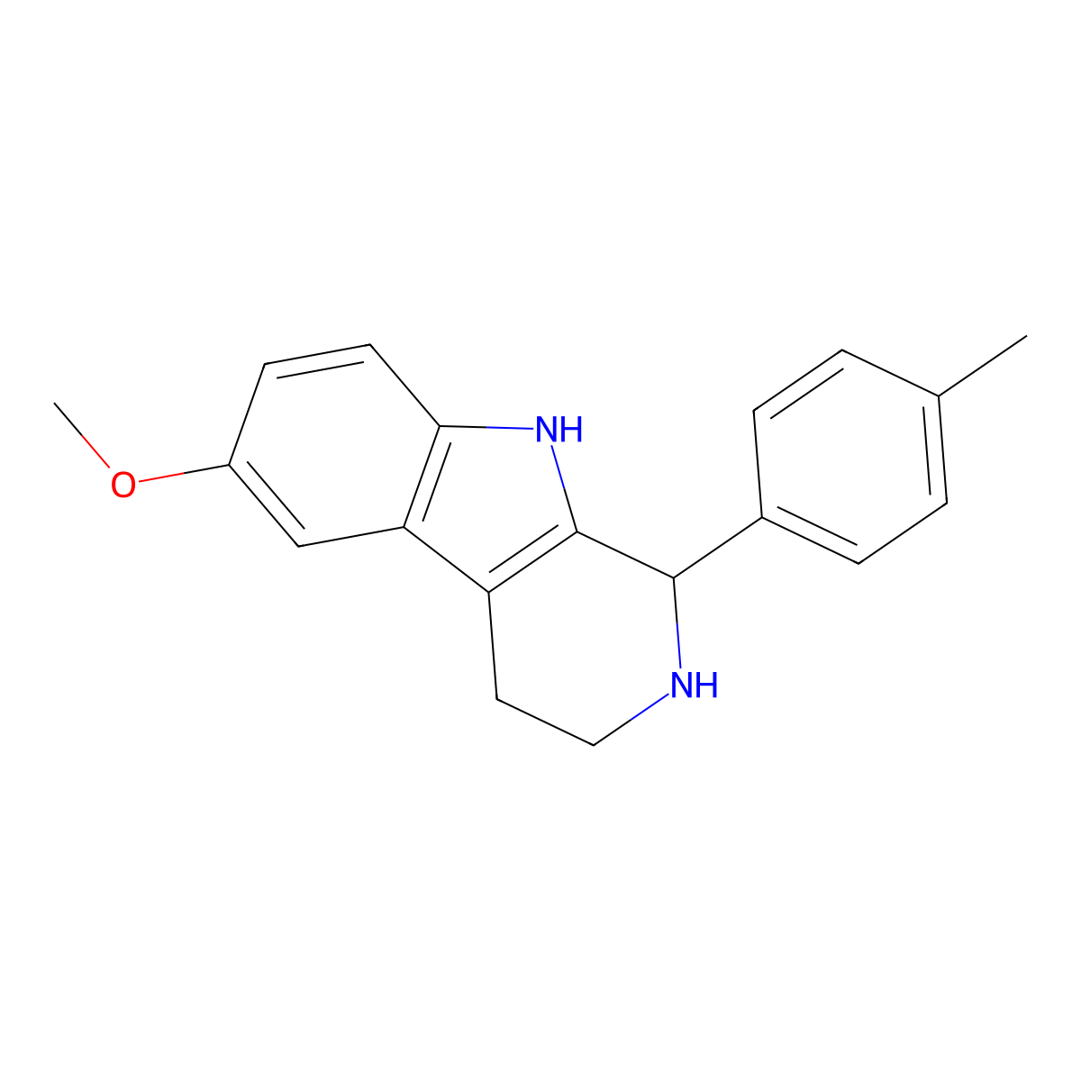 6-methoxy-1-(4-methylphenyl)-2,3,4,9-tetrahydro-1H-beta-carboline molecular structure, CAS 404929-68-6