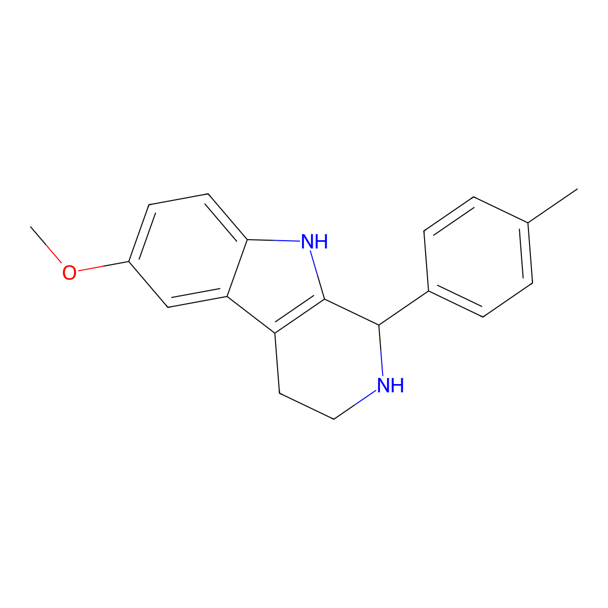 6-methoxy-1-(4-methylphenyl)-2,3,4,9-tetrahydro-1H-beta-carboline molecular structure, CAS 404929-68-6