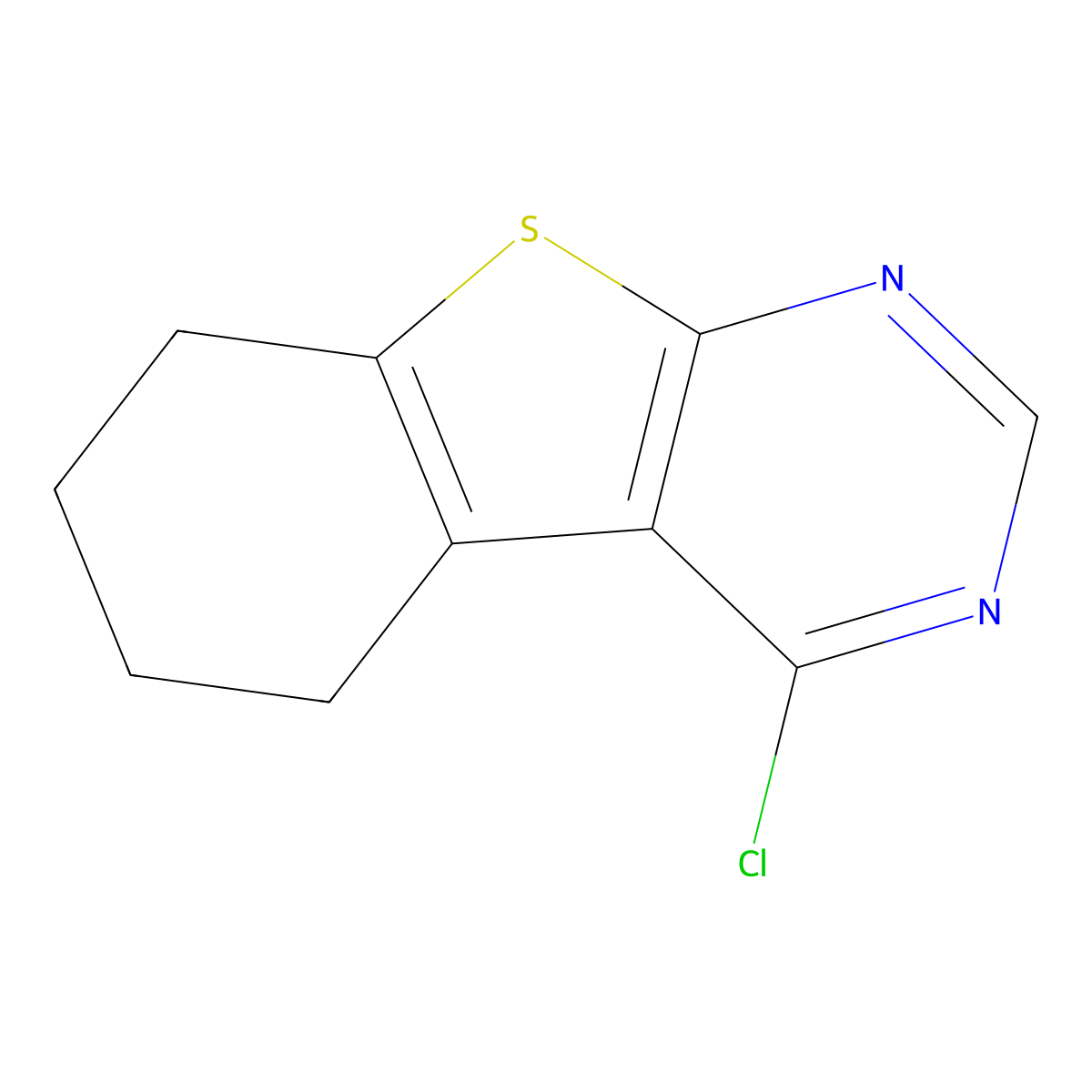 3-Chloro-8-thia-4,6-diazatricyclo[7.4.0.0,2,7]trideca-1(9),2,4,6-tetraene molecular structure, CAS 40493-18-3