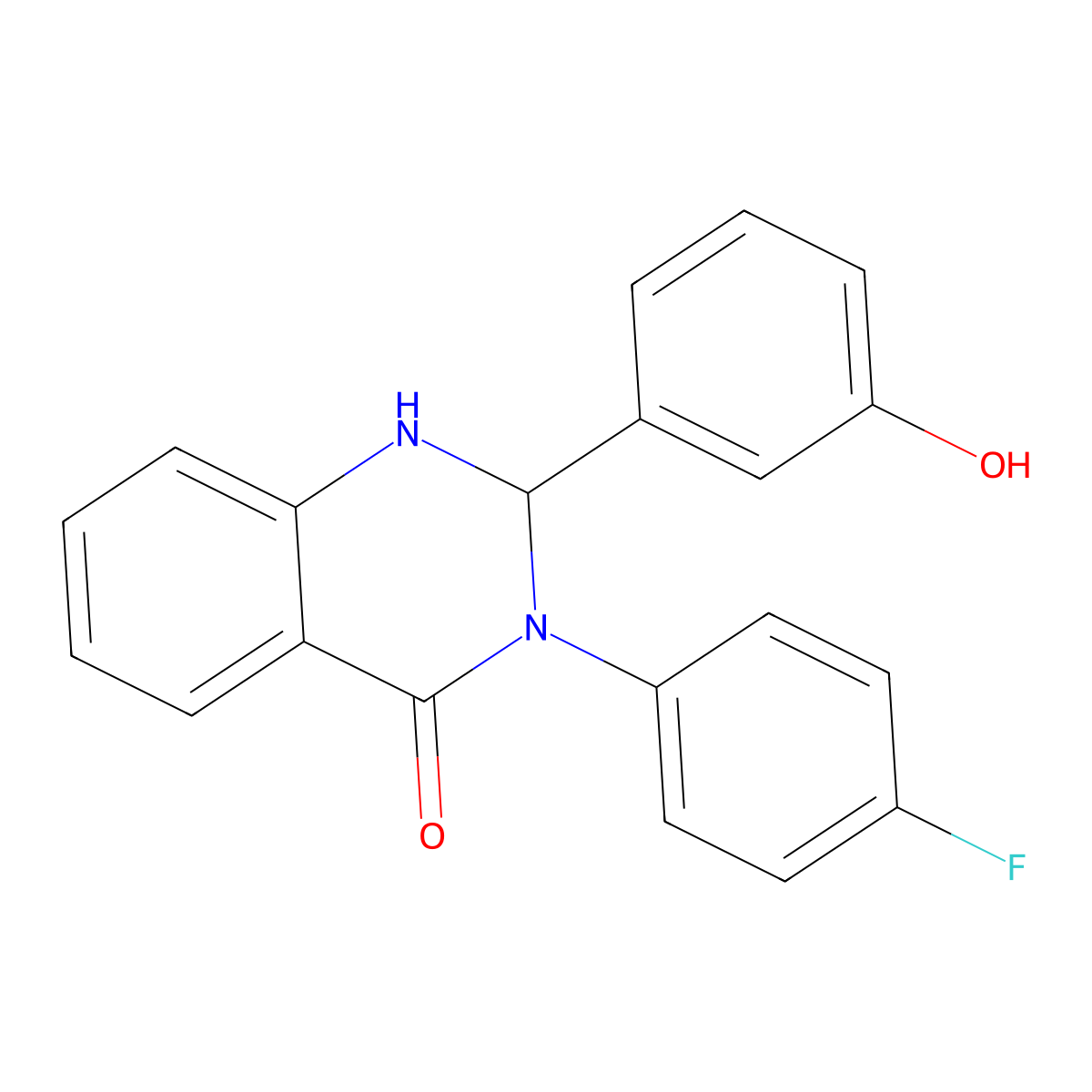 3-(4-Fluorophenyl)-2-(3-hydroxyphenyl)-1,2-dihydroquinazolin-4-one molecular structure, CAS 404930-76-3