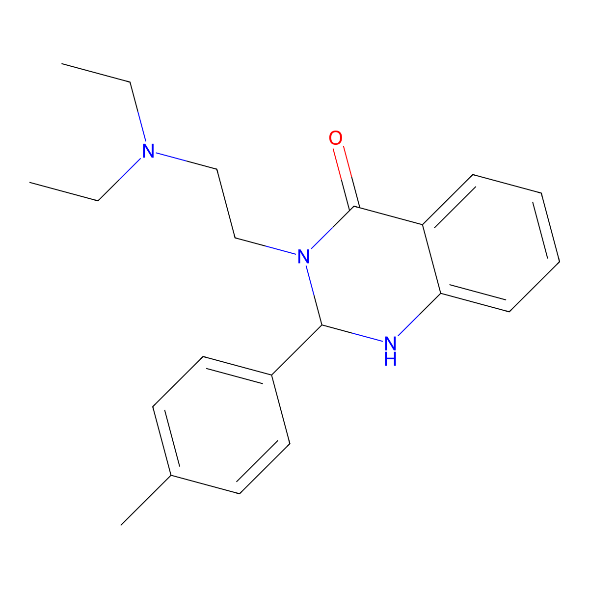 3-(2-Diethylaminoethyl)-2-(p-tolyl)-1,2-dihydroquinazolin-4-one molecular structure, CAS 404933-81-9