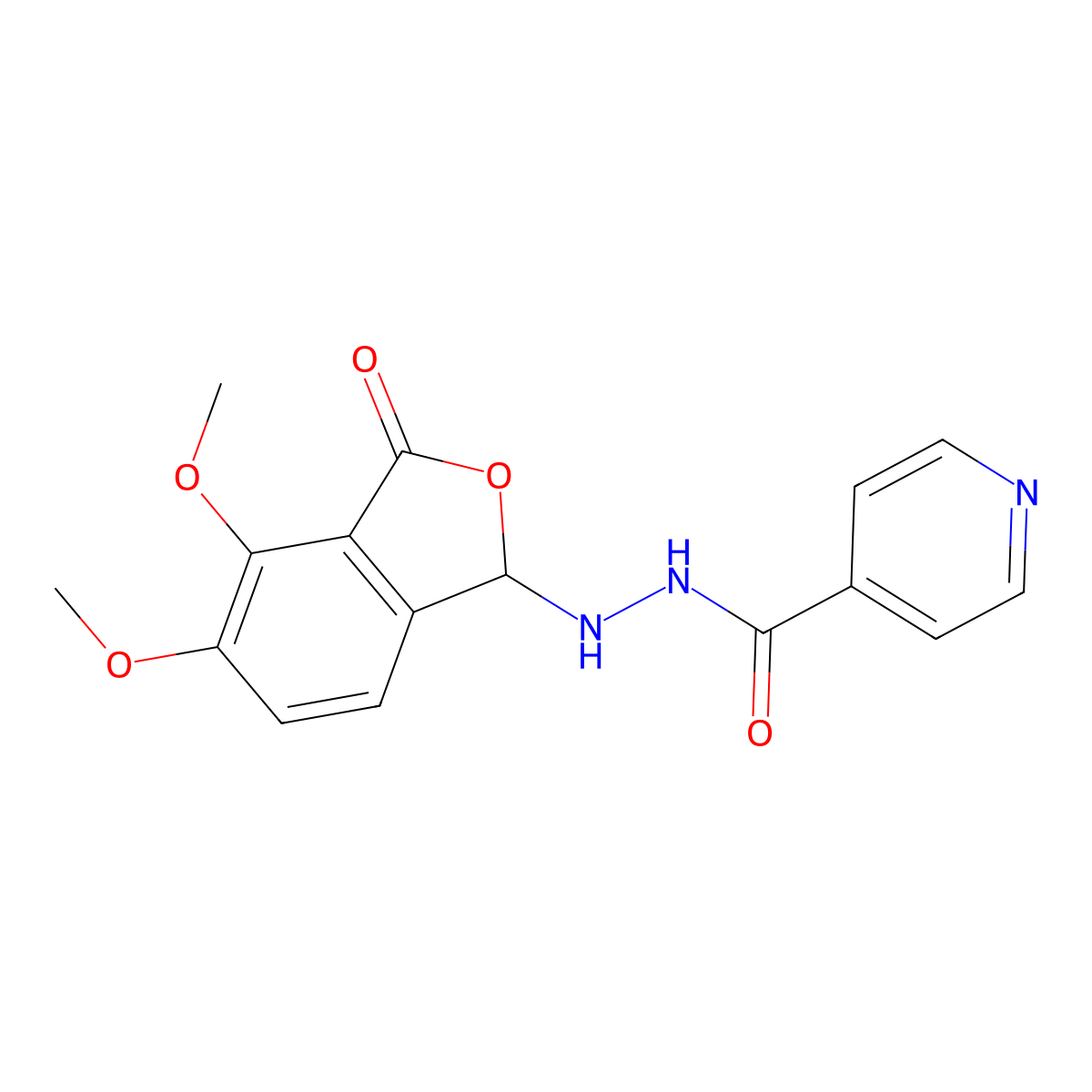 N'-(4,5-dimethoxy-3-oxo-1,3-dihydro-2-benzofuran-1-yl)pyridine-4-carbohydrazide molecular structure, CAS 404934-47-0