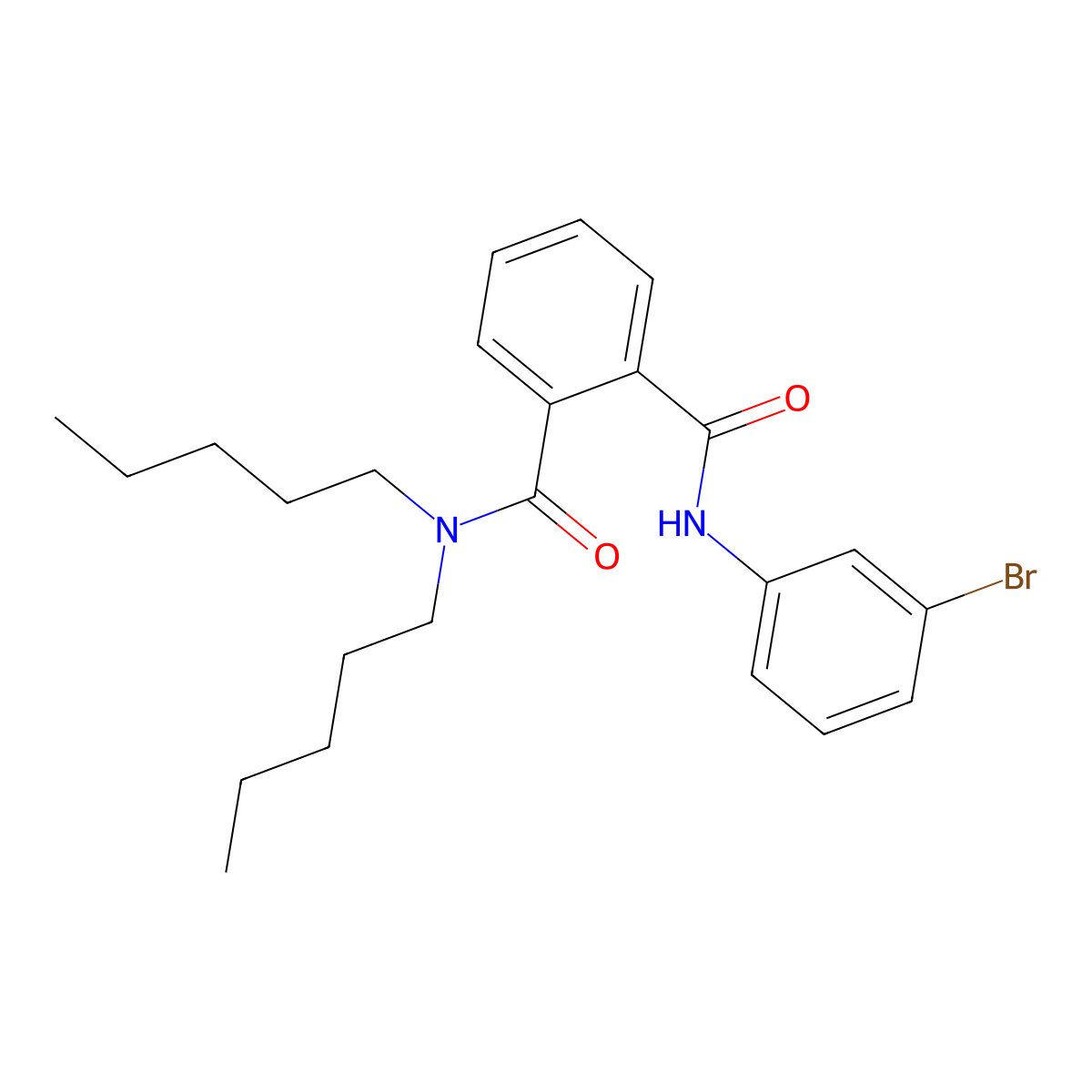 N'-(3-bromophenyl)-N,N-dipentylbenzene-1,2-dicarboxamide molecular structure, CAS 404934-92-5