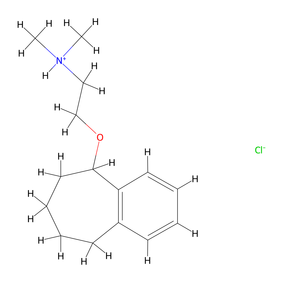 Ethanamine, N,N-dimethyl-2-((6,7,8,9-tetrahydro-5H-benzocyclohepten-5-yl)oxy)-, hydrochloride molecular structure, CAS 40494-46-0