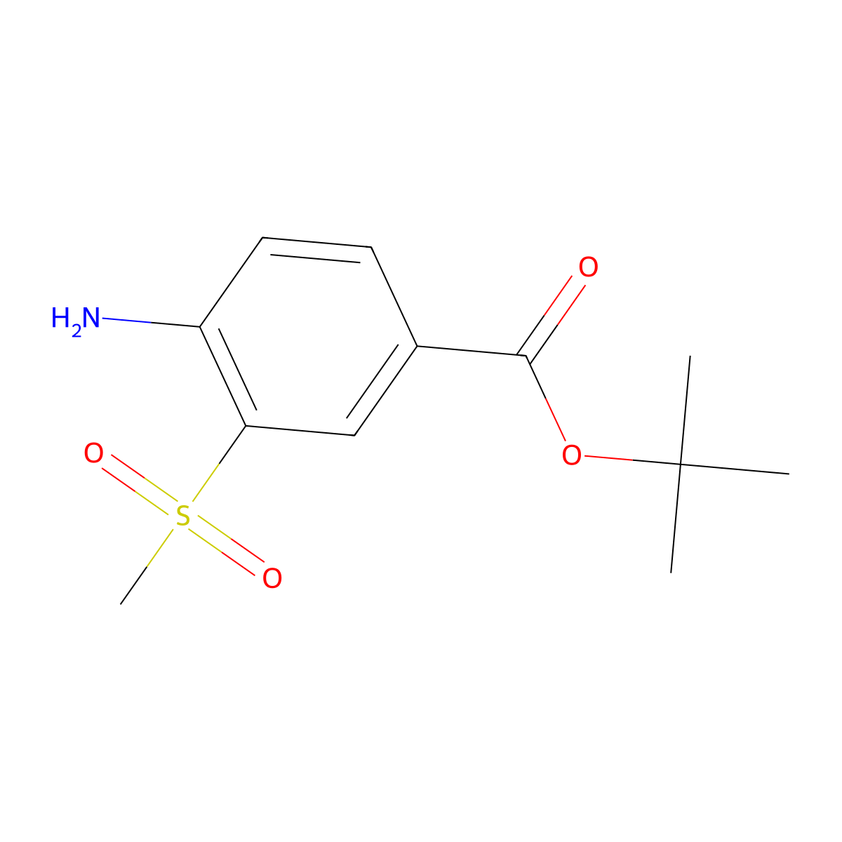 tert-Butyl 4-amino-3-(methylsulfonyl)benzoate molecular structure, CAS 404964-30-3