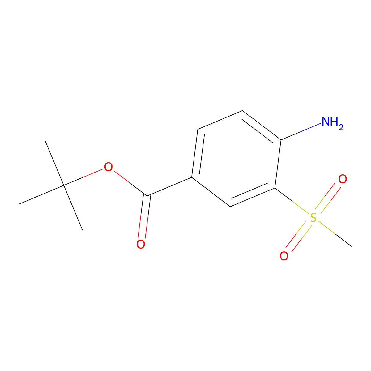 tert-Butyl 4-amino-3-(methylsulfonyl)benzoate molecular structure, CAS 404964-30-3