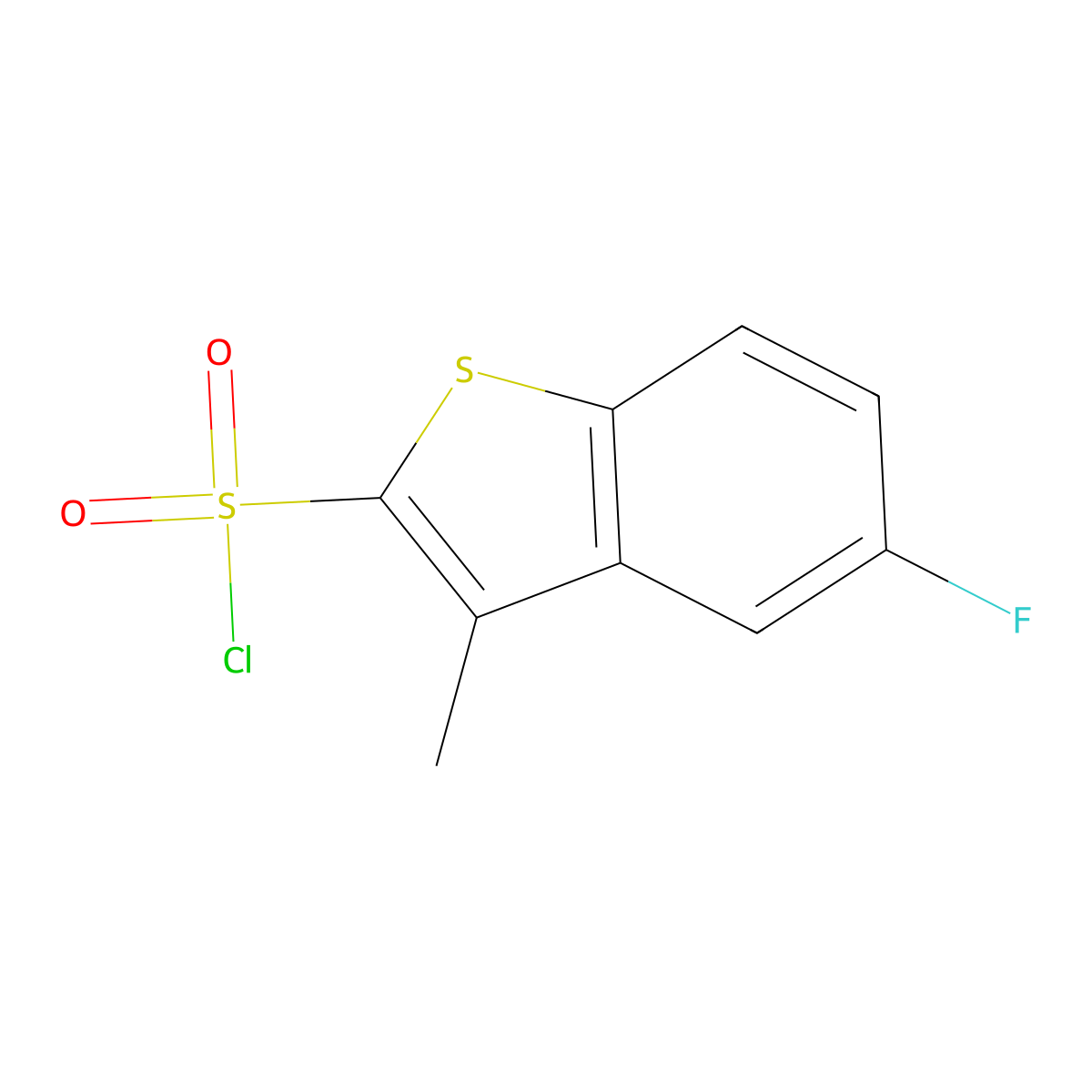 5-Fluoro-3-methylbenzo[b]thiophene-2-sulphonyl chloride molecular structure, CAS 404964-34-7