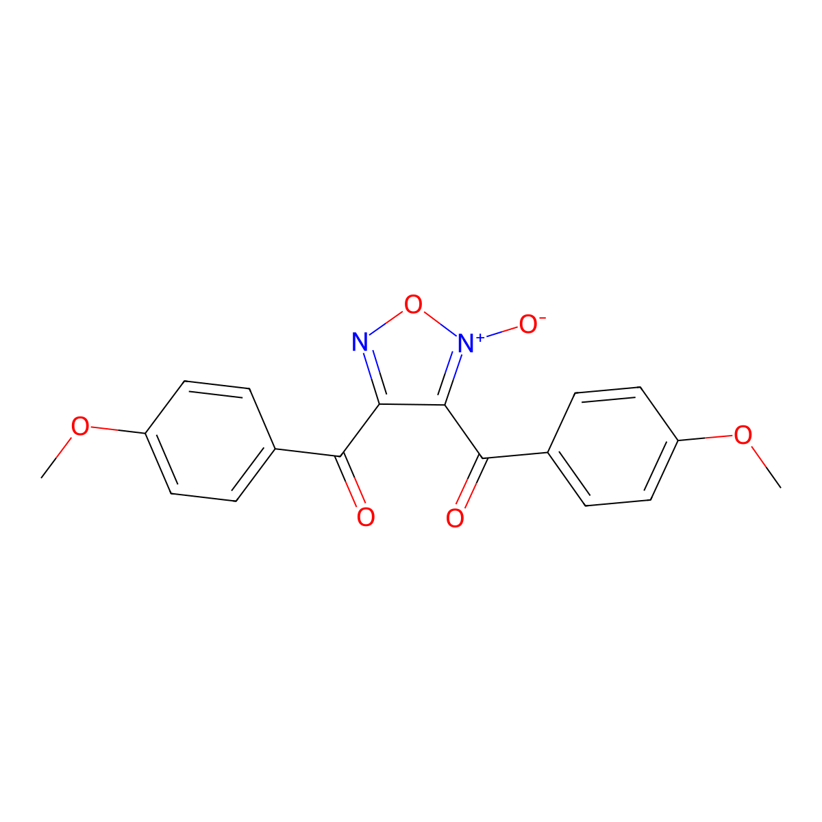 Furazan, di-p-anisoyl-, 2-oxide molecular structure, CAS 40499-78-3