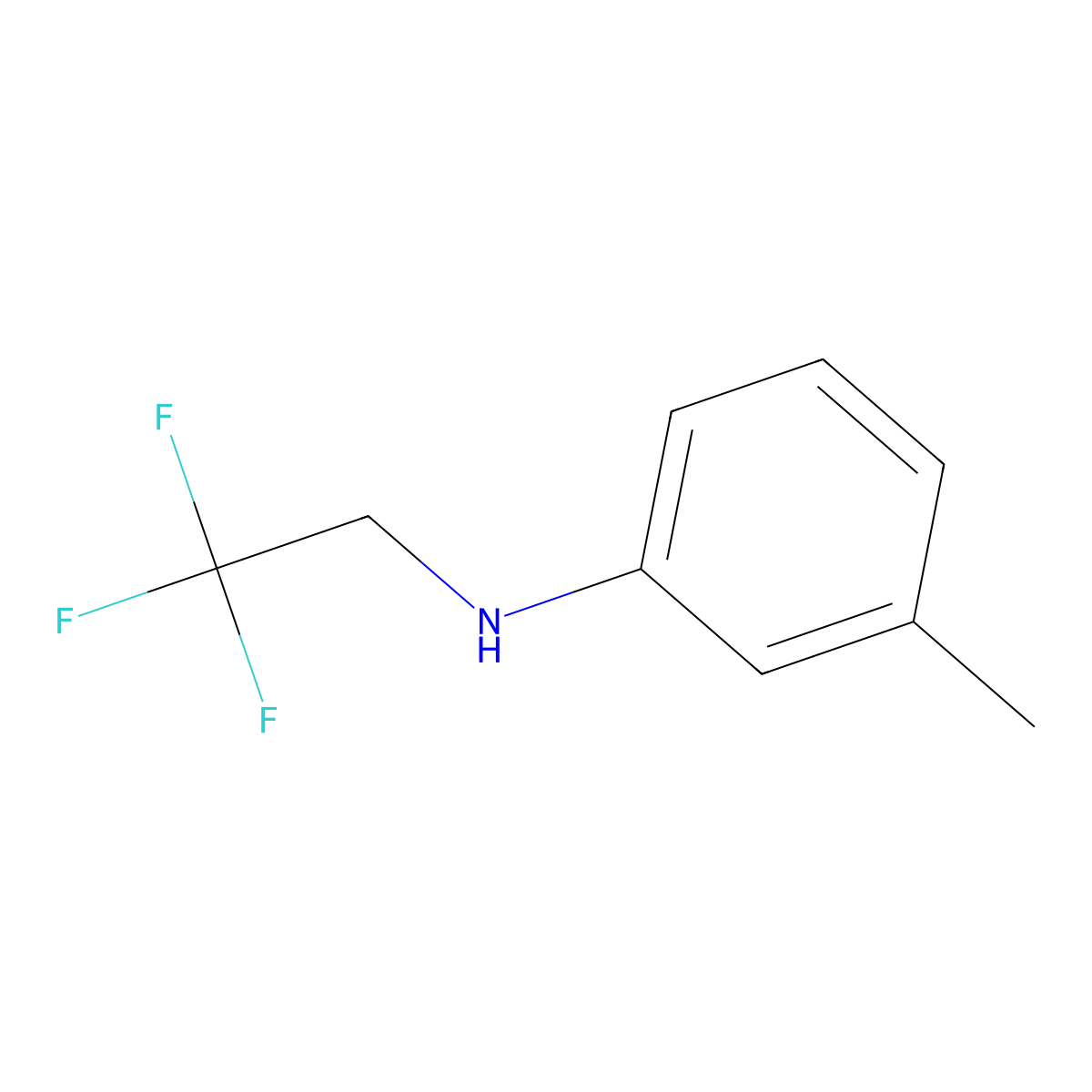 3-methyl-N-(2,2,2-trifluoroethyl)aniline molecular structure, CAS 405-00-5