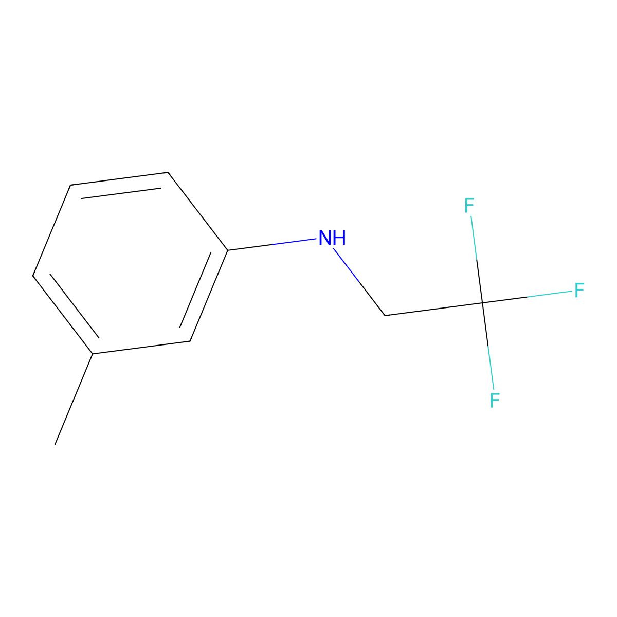 3-methyl-N-(2,2,2-trifluoroethyl)aniline molecular structure, CAS 405-00-5