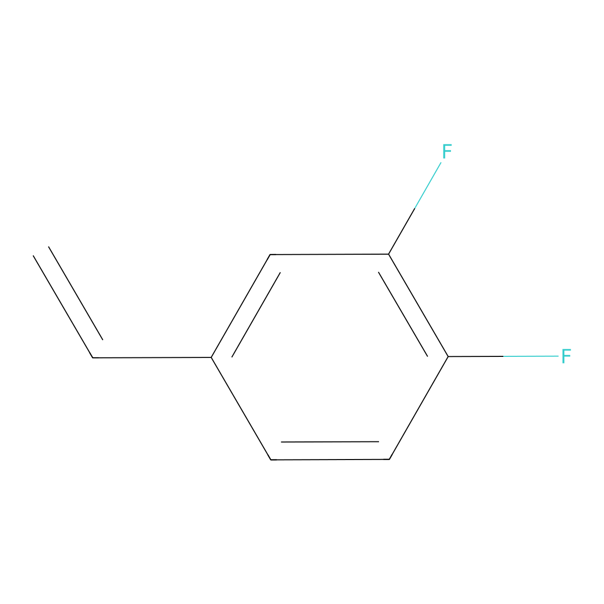 3,4-Difluorostyrene molecular structure, CAS 405-03-8